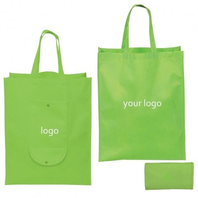 l'OEM pliable a manipulé le sac non tissé du vert 80gsm de 50x2.5cm