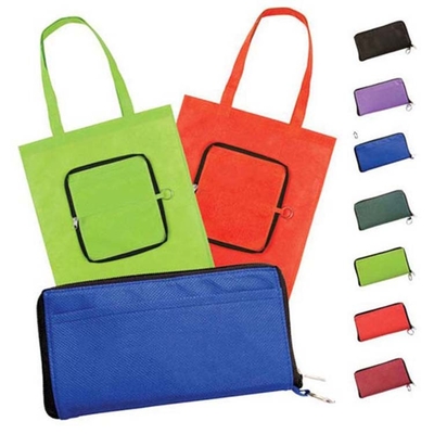 Sac non tissé pliable de Tote Zipped 80gsm 38X40cm
