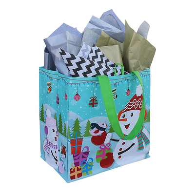 Sac tissé par polypropylène de Noël 1000pcs 120gsm 50x3cm