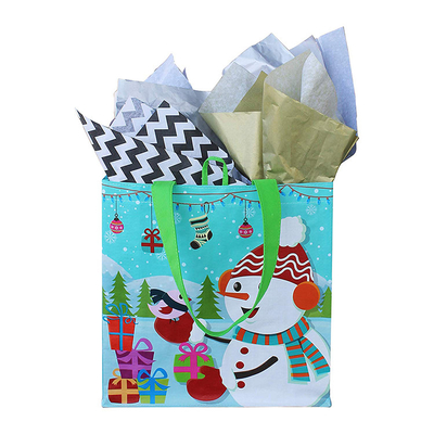 Sac tissé par polypropylène de Noël 1000pcs 120gsm 50x3cm
