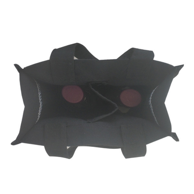 Sac noir de vin de bouteille du PE 18x9x27cm CMYK 2 de toile