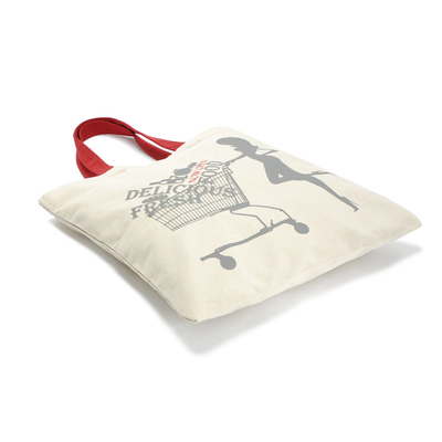 Le coton du blanc 33x40cm d'ODM 6oz de supermarché réutilisent le sac