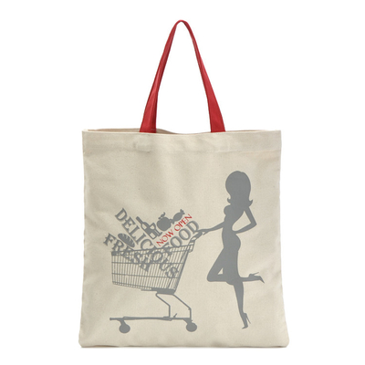 Le coton du blanc 33x40cm d'ODM 6oz de supermarché réutilisent le sac