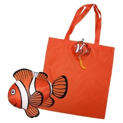 Sac à provisions se pliant en nylon coloré des poissons 210D 40x50cm CMYK