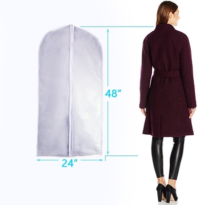 Costume non-tissé blanc de sac des robes 120x52cm CMYK PEVA de fermeture