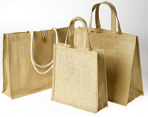 Sac à provisions réutilisable du jute 390gsm de la toile de jute 40x14x34cm