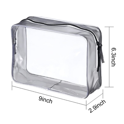 Sac clair de crayon de PVC de PVC 0.5mm 160gsm CMYK de tirette de BSCI