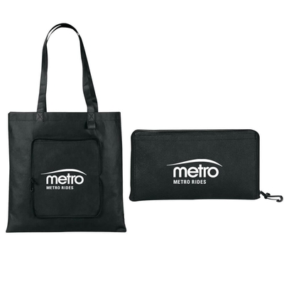Sac non tissé pliable de Tote Zipped 80gsm 38X40cm