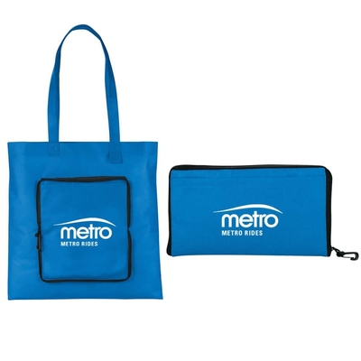Sac non tissé pliable de Tote Zipped 80gsm 38X40cm