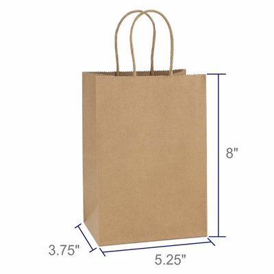 Sac de papier vélin non de Brown Papier d'emballage 200gsm CMYK 26x12x33cm