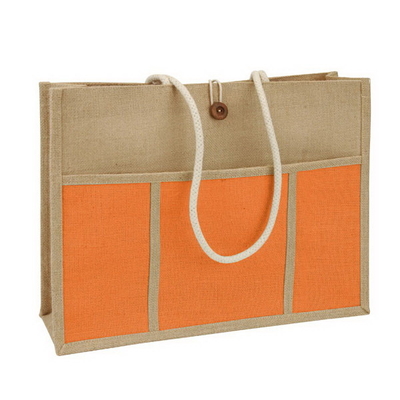 Sac à provisions de jute d'OEM Tote Women Beach 45x15x33cm